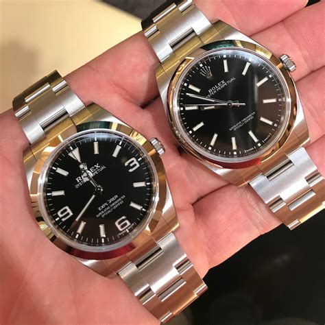 rolex explorer size comparison